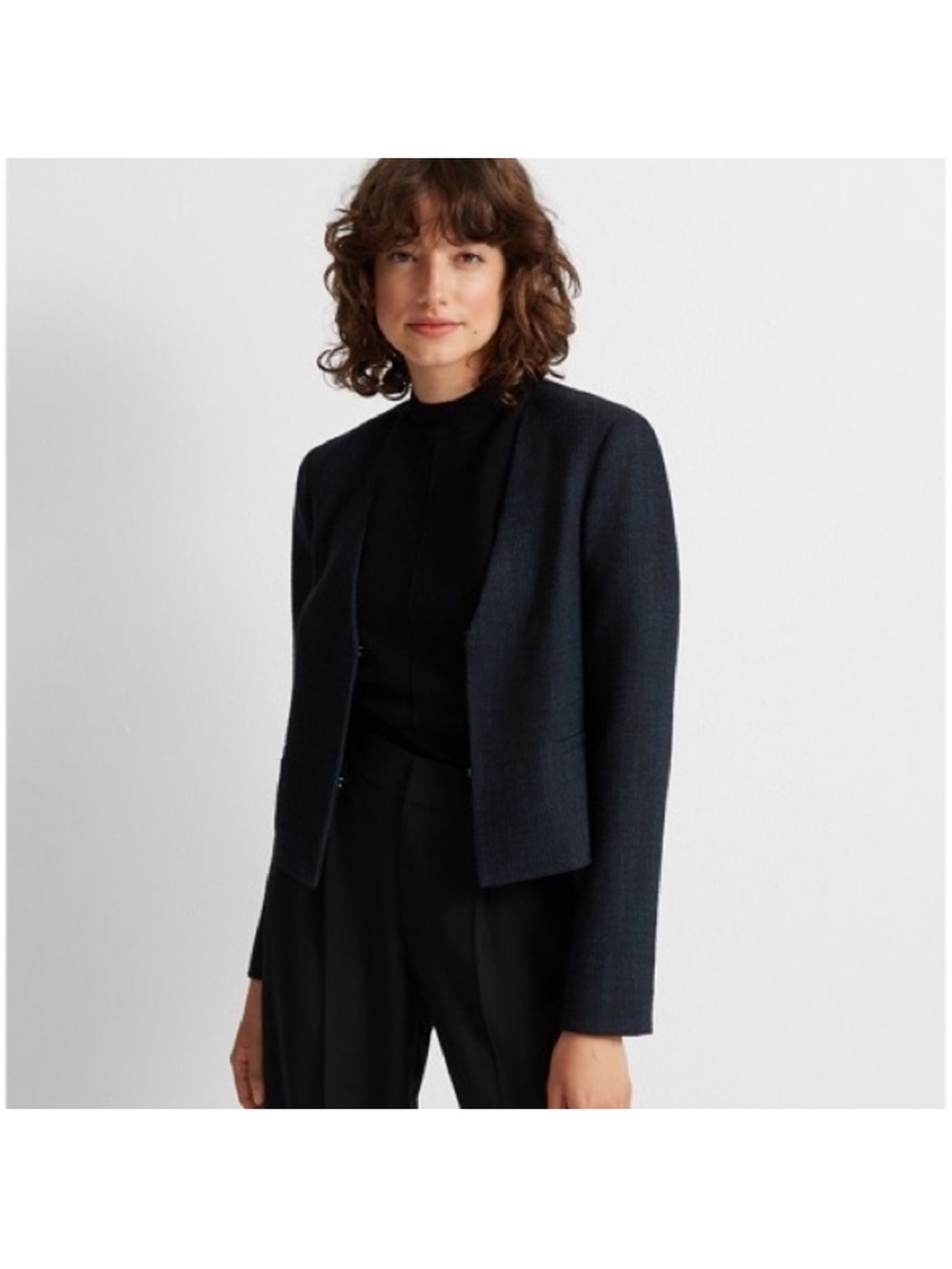 Club Monaco Dark Green Tailored Open Blazer